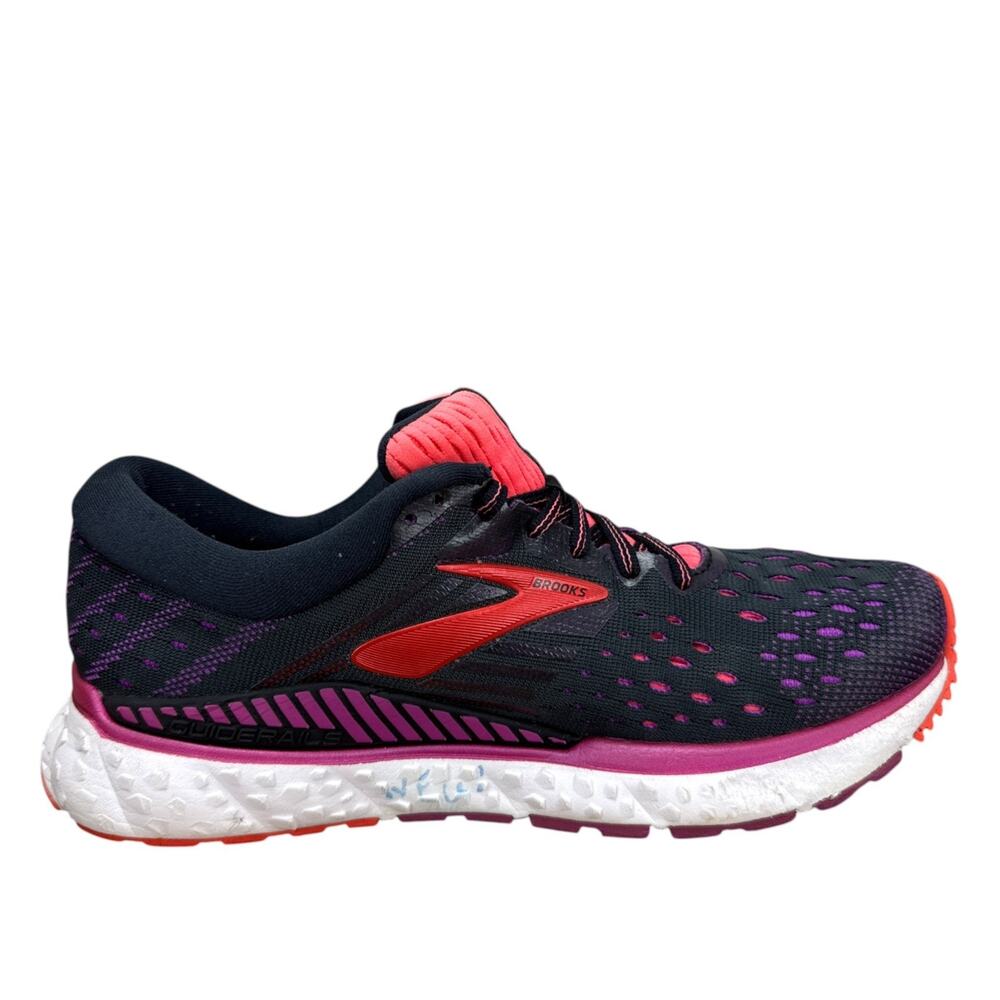 Brooks Transcend 6 Running Shoes Womens 8 Black Purple Coral Athletic Sneakers
